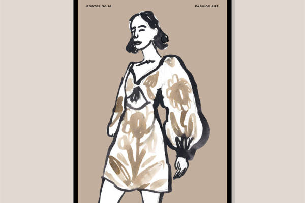 优雅花卉裁片印花服装印花设计，展现独特时尚魅力