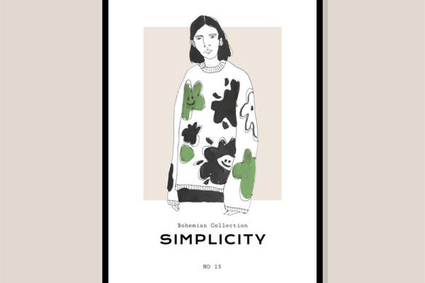 简约风格波西米亚裁片印花服装印花设计