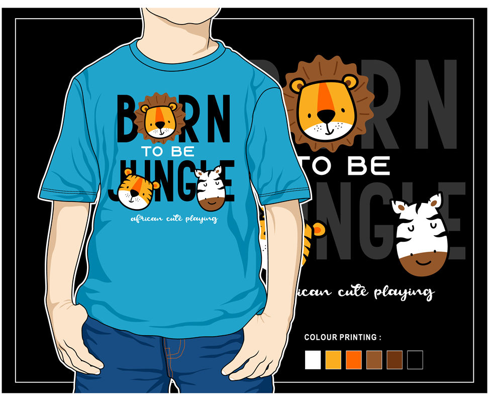 趣味动物裁片印花服装：BRN TO BE HINGE