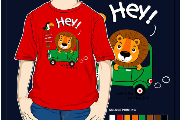 趣味狮子裁片印花服装:让我们一起去动物园吧