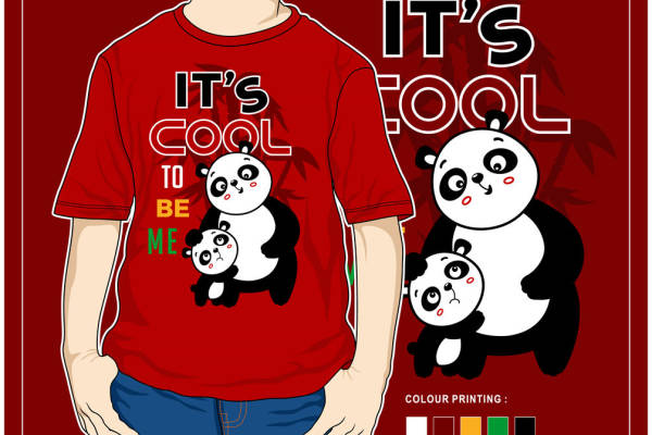 时尚可爱的熊猫裁片印花服装,展现个性魅力