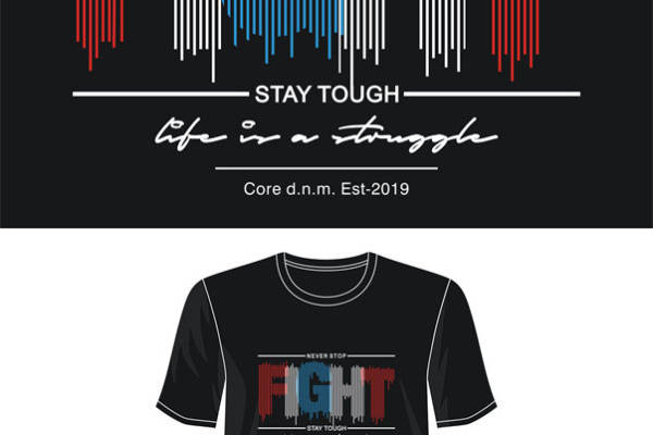 激励人心的裁片印花服装：永不放弃，坚持到底