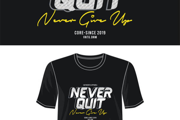 永不放弃精神裁片印花服装印花T恤设计