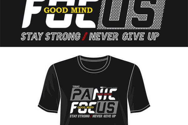 时尚潮牌裁片印花服装：'Panic Focus'激励性服装印花设计