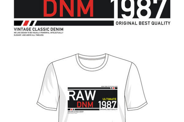 复古经典1987年RAW DNM裁片印花服装印花T恤