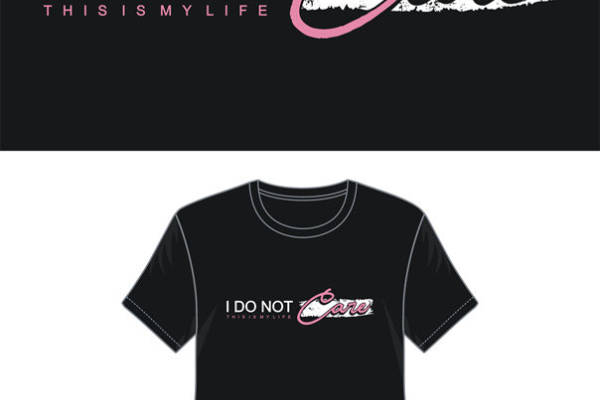 个性时尚裁片印花服装:我不在乎,这是我的生活态度