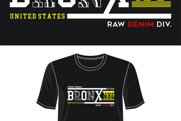 纽约布朗克斯街头风裁片印花服装印花T恤