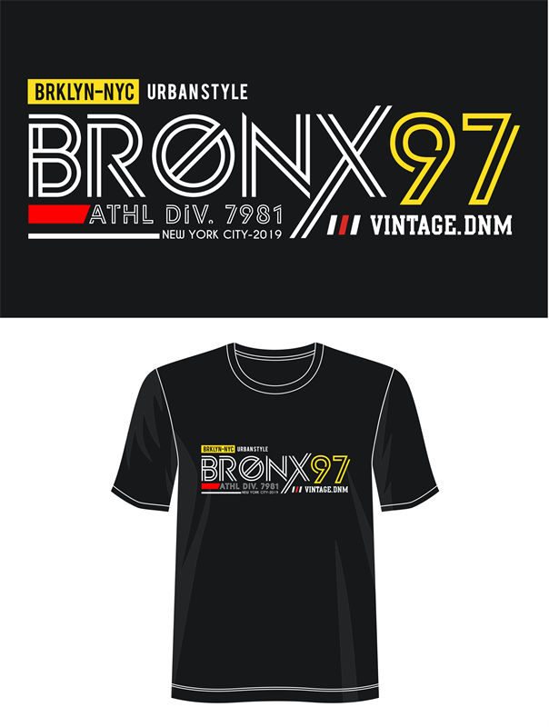 探索纽约复古风：BRONX97裁片印花服装印花T恤