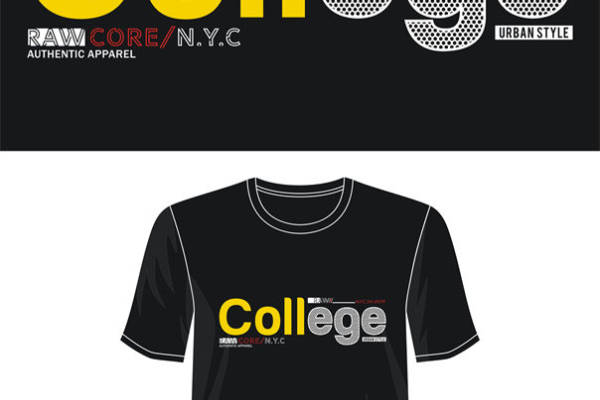 时尚校园风裁片印花服装印花T恤,展现青春活力