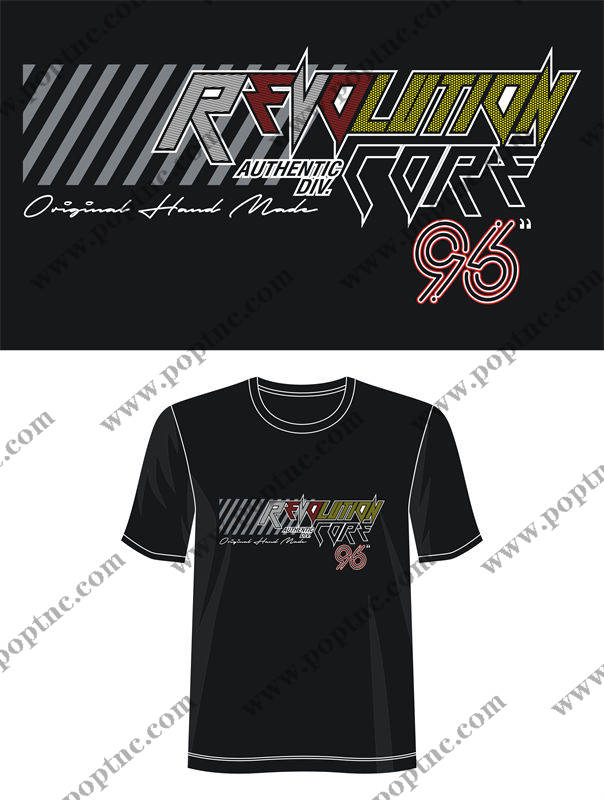 复古风格裁片印花服装:90年代街头潮流T恤设计