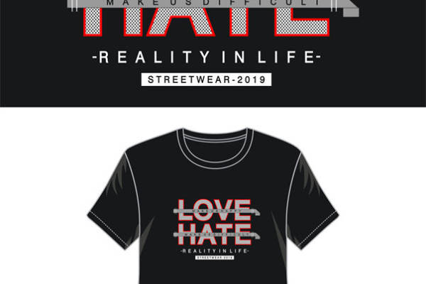 2019年新款街头风格服装印花：爱让我们快乐，恨让我们困惑