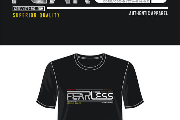 街头风格无畏裁片印花服装印花t恤设计