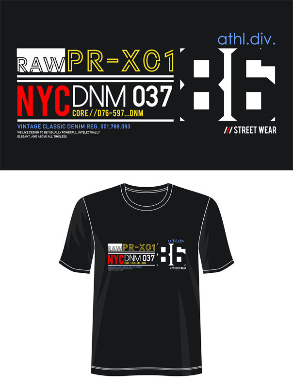 探索纽约复古风格：RAW PR-X01裁片印花服装印花T恤