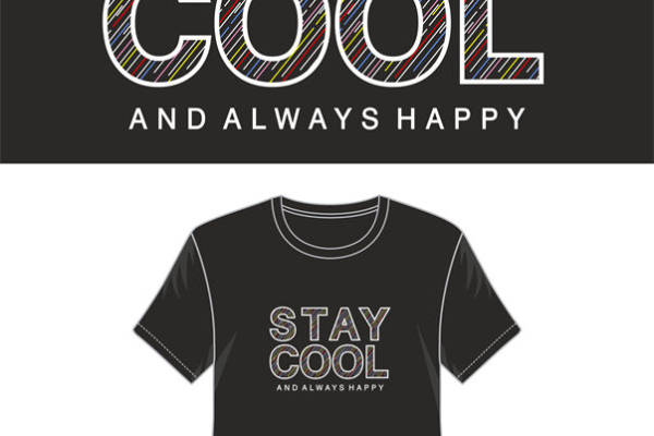 时尚个性裁片印花服装：保持冷静，永远快乐