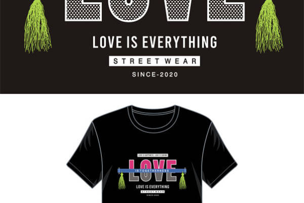 探索爱的力量：时尚裁片印花服装印花T恤设计