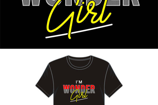时尚个性裁片印花服装:我是神奇女孩T恤