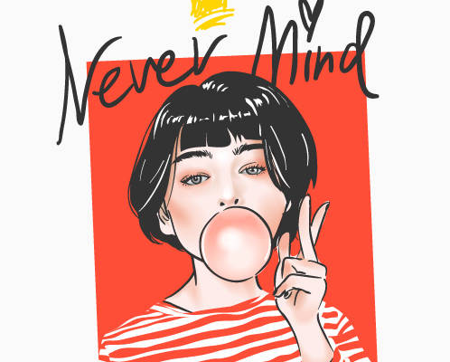 时尚个性红白条纹裁片印花服装