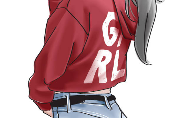 时尚个性红蓝搭配裁片印花服装印花设计