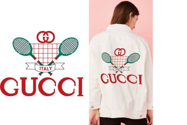 时尚运动风裁片印花服装：Gucci意大利网球拍设计
