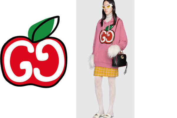 时尚苹果裁片印花服装，引领潮流的粉色卫衣印花设计