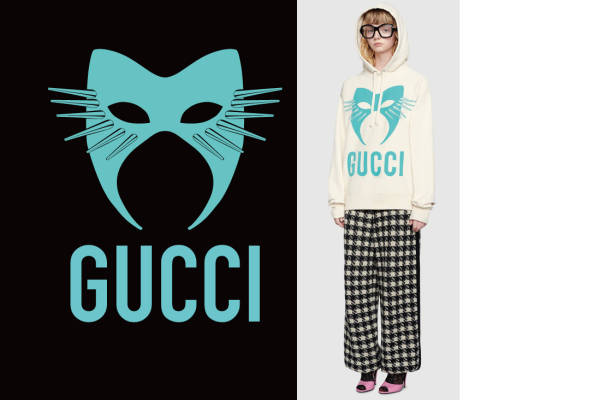 时尚潮流猫脸裁片印花服装印花设计