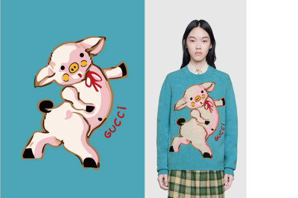 可爱卡通猪裁片印花服装，展现青春活力