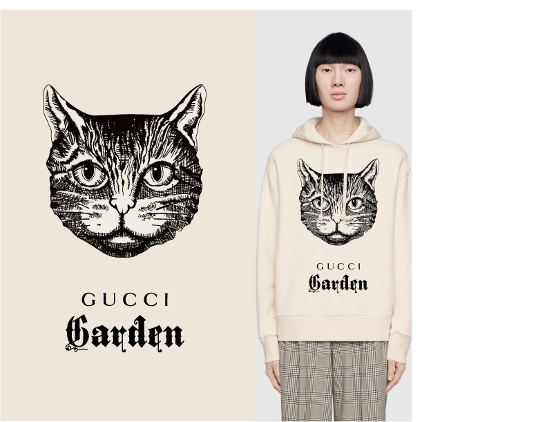 时尚个性猫咪图案裁片印花服装印花设计