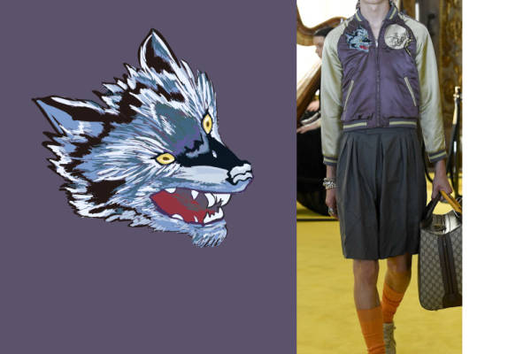 时尚狼头裁片印花服装:个性与潮流的完美结合