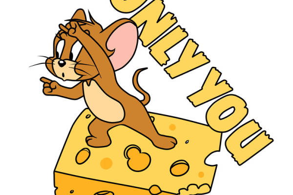 可爱老鼠与奶酪裁片印花服装印花设计