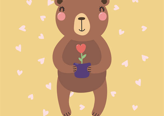 温馨可爱熊抱花裁片印花服装，传递爱意的完美选择