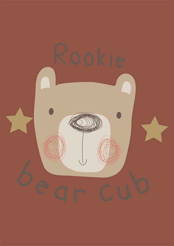 温馨童趣裁片印花服装：Rookie Bear Cub的可爱设计