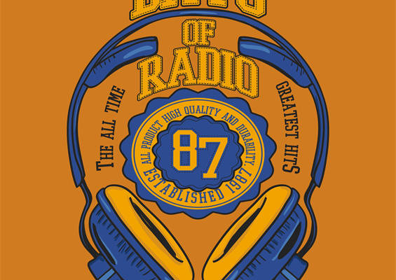 复古风格裁片印花服装：1987年经典电台音乐主题