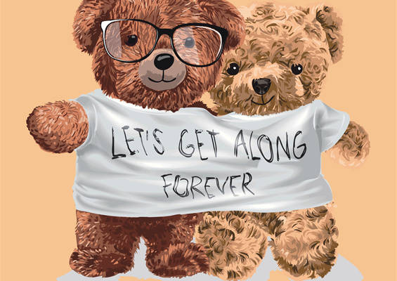 温馨可爱泰迪熊裁片印花服装：永远相伴的时尚选择