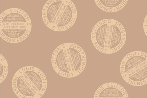经典复古风格面料印花:路易威登标志服装印花设计