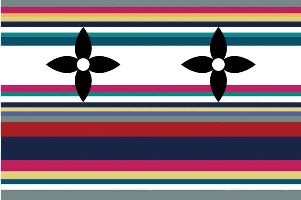 时尚多彩条纹与简约花朵服装印花设计