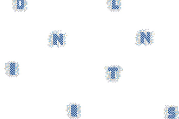 优雅蓝白格纹字母服装印花面料设计