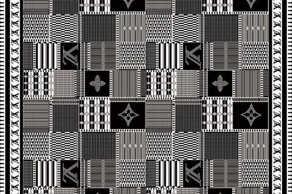 经典黑白几何图案服装印花面料推荐