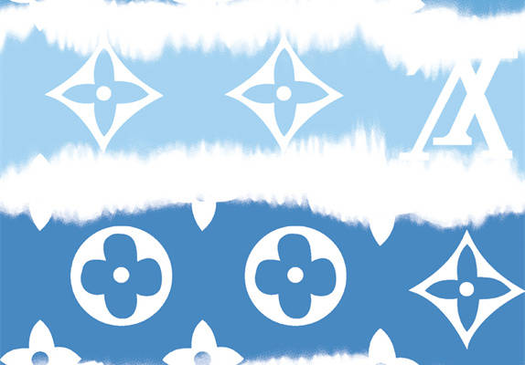 清新蓝色几何图案面料印花，打造夏日时尚服装印花