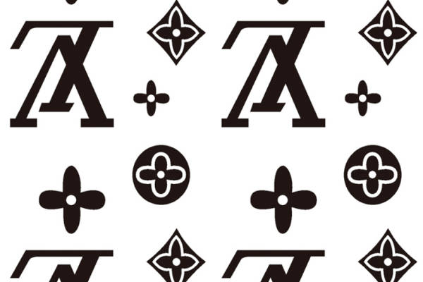 经典黑色几何图案服装印花面料设计