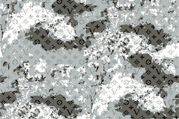 经典灰白迷彩图案服装印花面料设计