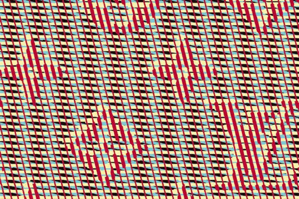 时尚动感红蓝黄斜纹面料印花服装设计