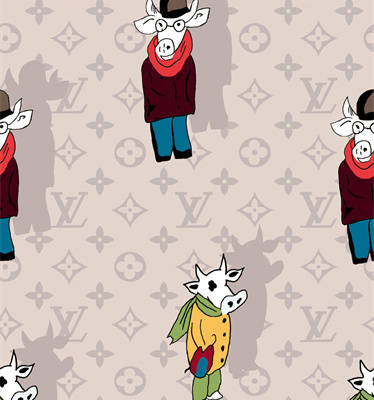 时尚潮流牛年服装印花面料设计