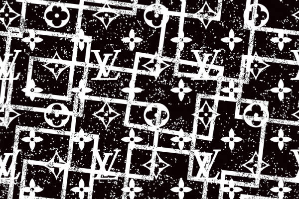 经典黑白几何图案服装印花面料设计