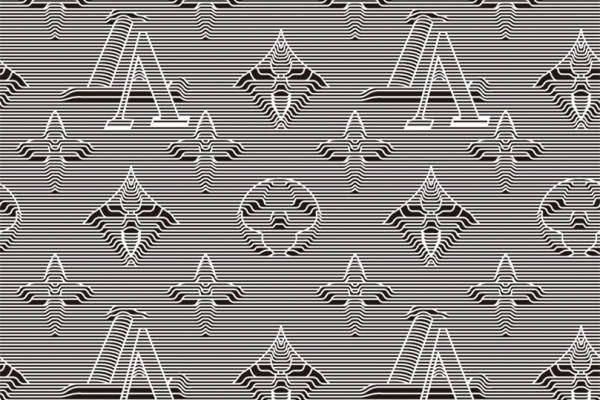 经典黑白松树与帐篷图案面料印花服装印花设计