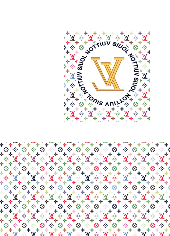 时尚经典：多彩字母V图案面料印花服装印花设计