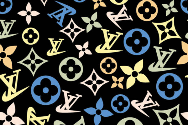 经典时尚的花卉与字母组合服装印花面料