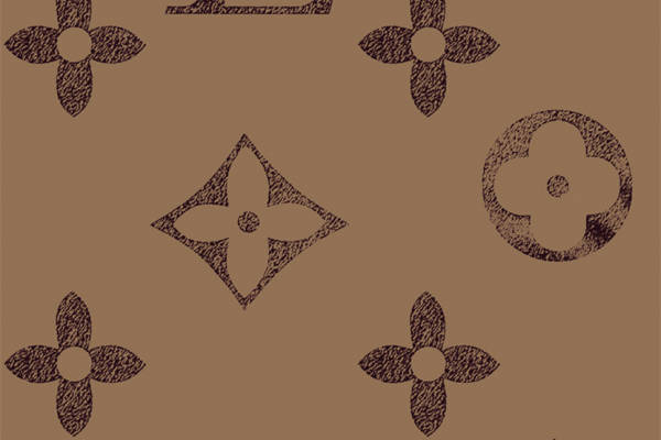 经典复古风格服装印花面料：优雅花朵与字母图案设计