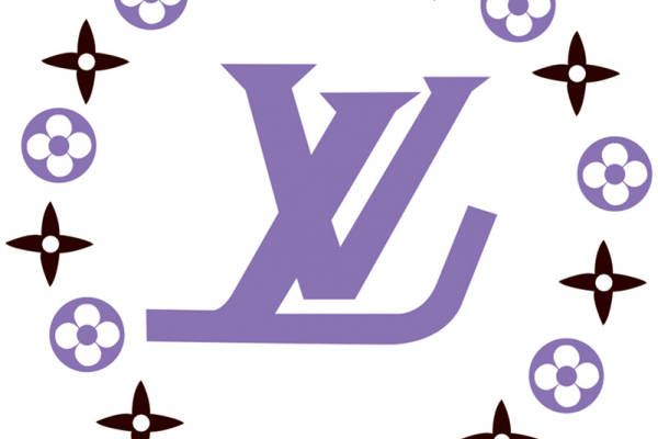 优雅紫色花朵与星星图案服装印花面料设计