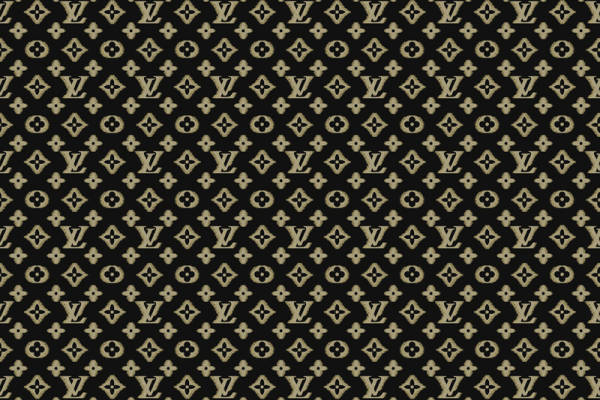 经典黑色与米色交织的服装印花面料，展现奢华与时尚