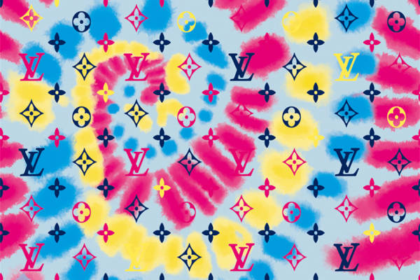 时尚多彩水彩风格服装印花面料设计